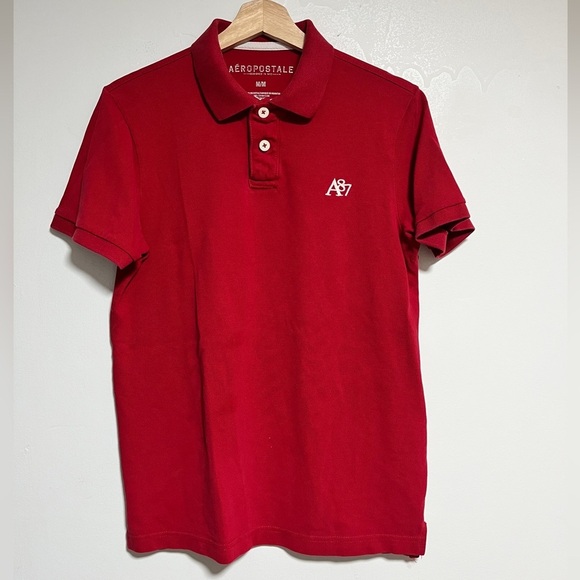 Aeropostale A87 Red Polo Shirt - Size Medium - Picture 2 of 9